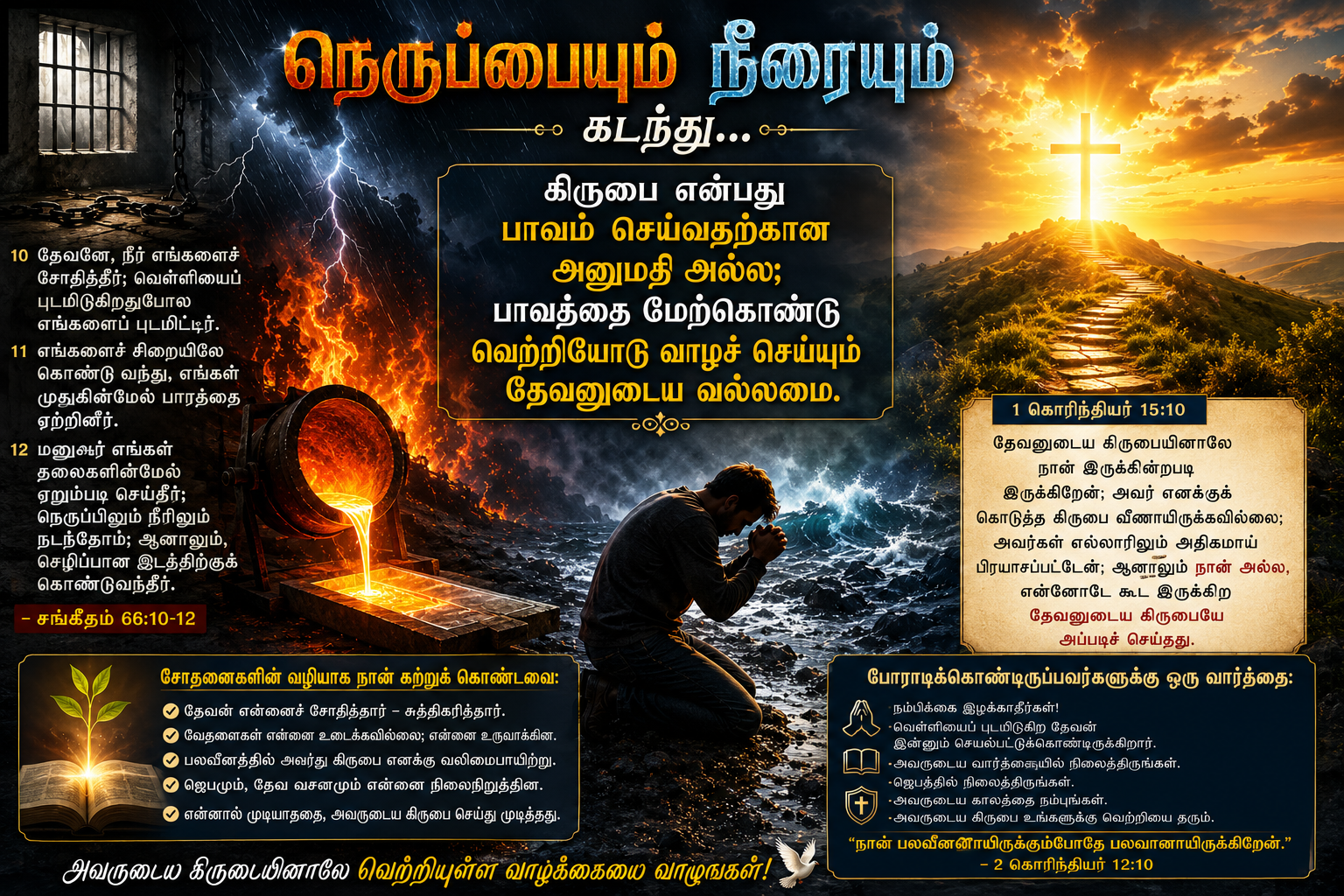 🔥நெருப்பையும் நீரையும் கடந்து: சோதனைகளின் வழியாக பாவத்தின் மீது வெற்றியை அளித்த தேவன்